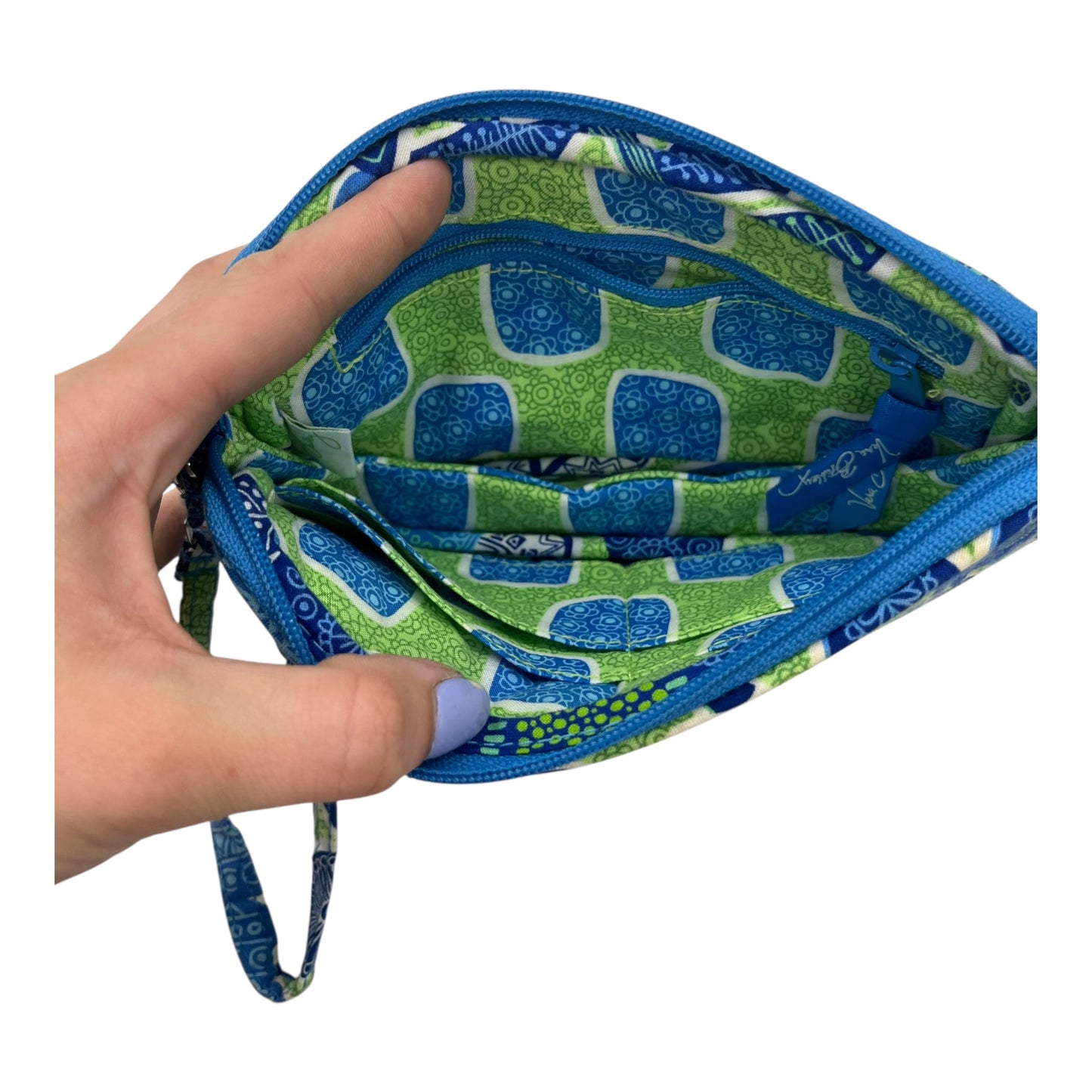 Wristlet By Vera Bradley In Blue & Green, Size:Medium
