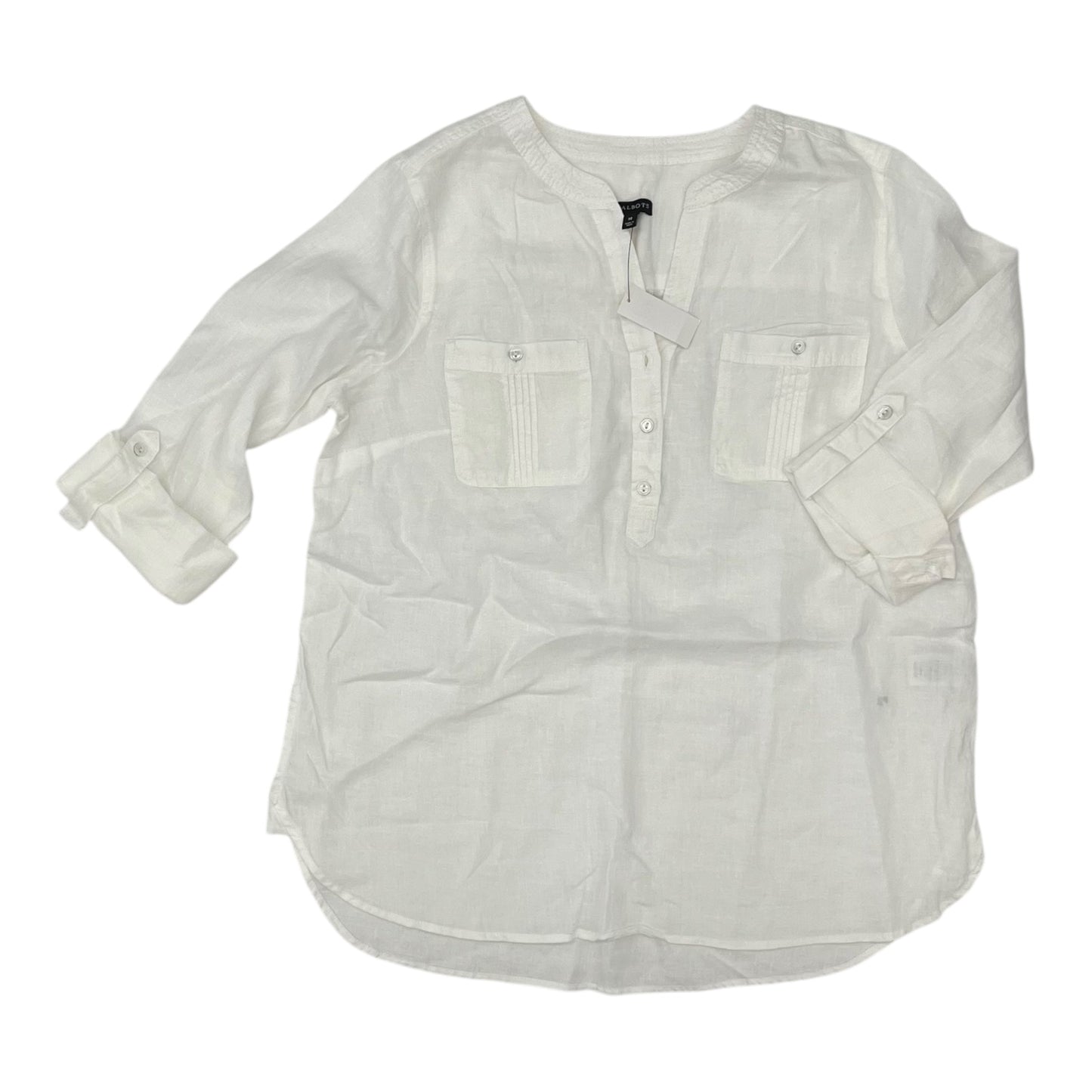Blouse Ls By Talbots In White, Size:M