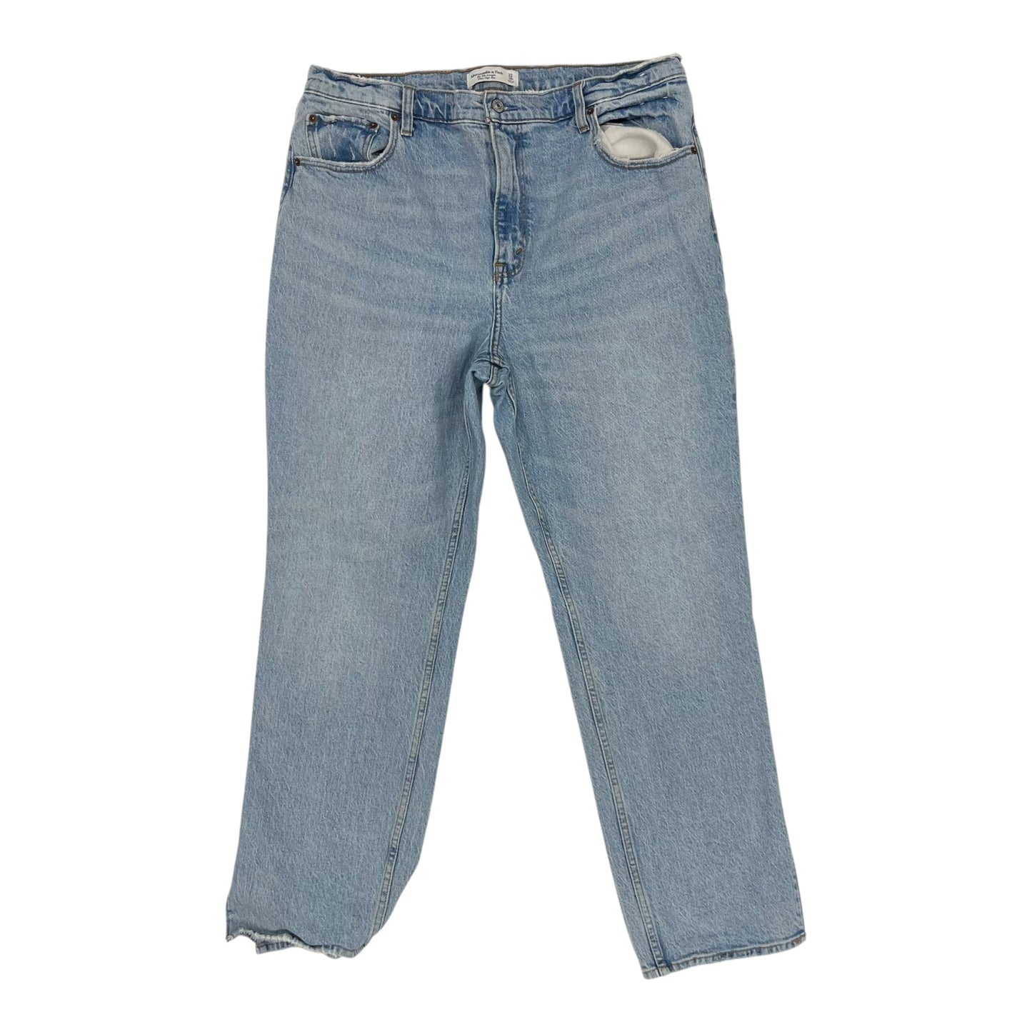 Jeans Straight By Abercrombie And Fitch In Blue Denim, Size:16