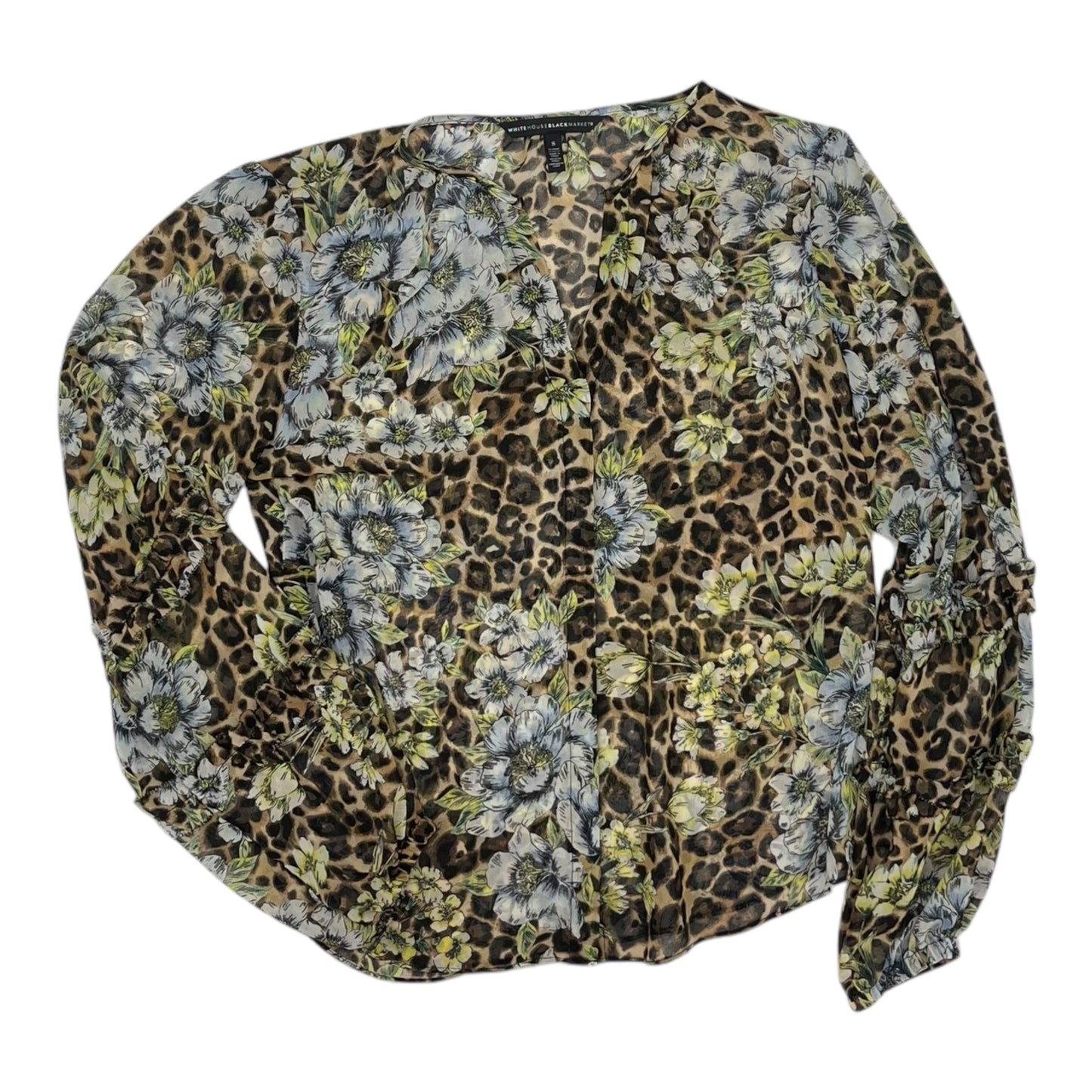 BLOUSE LS by WHITE HOUSE BLACK MARKET In ANIMAL PRINT, Size: S