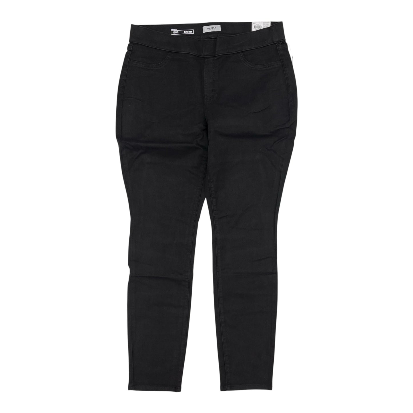Jeans Skinny By Sonoma In Black Denim, Size:16