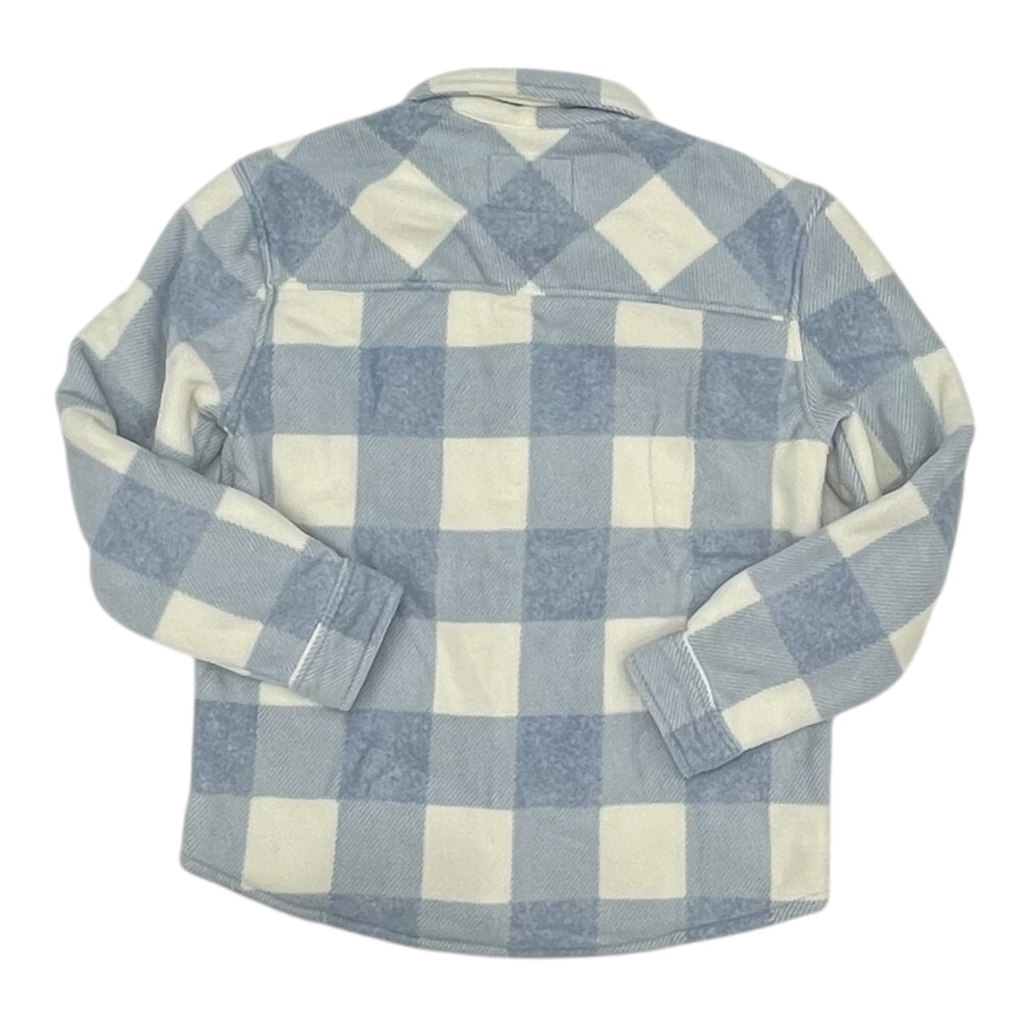 Jacket Shirt By Sage In Blue & Cream, Size:S