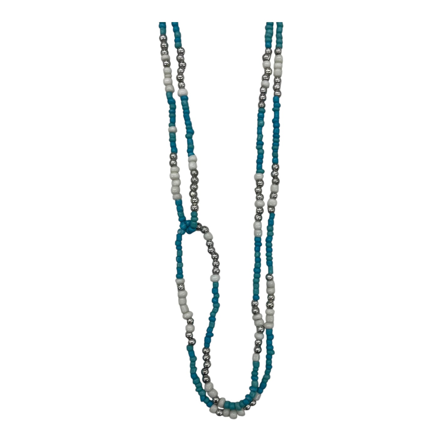 Necklace Chain By Cmf In Blue & White