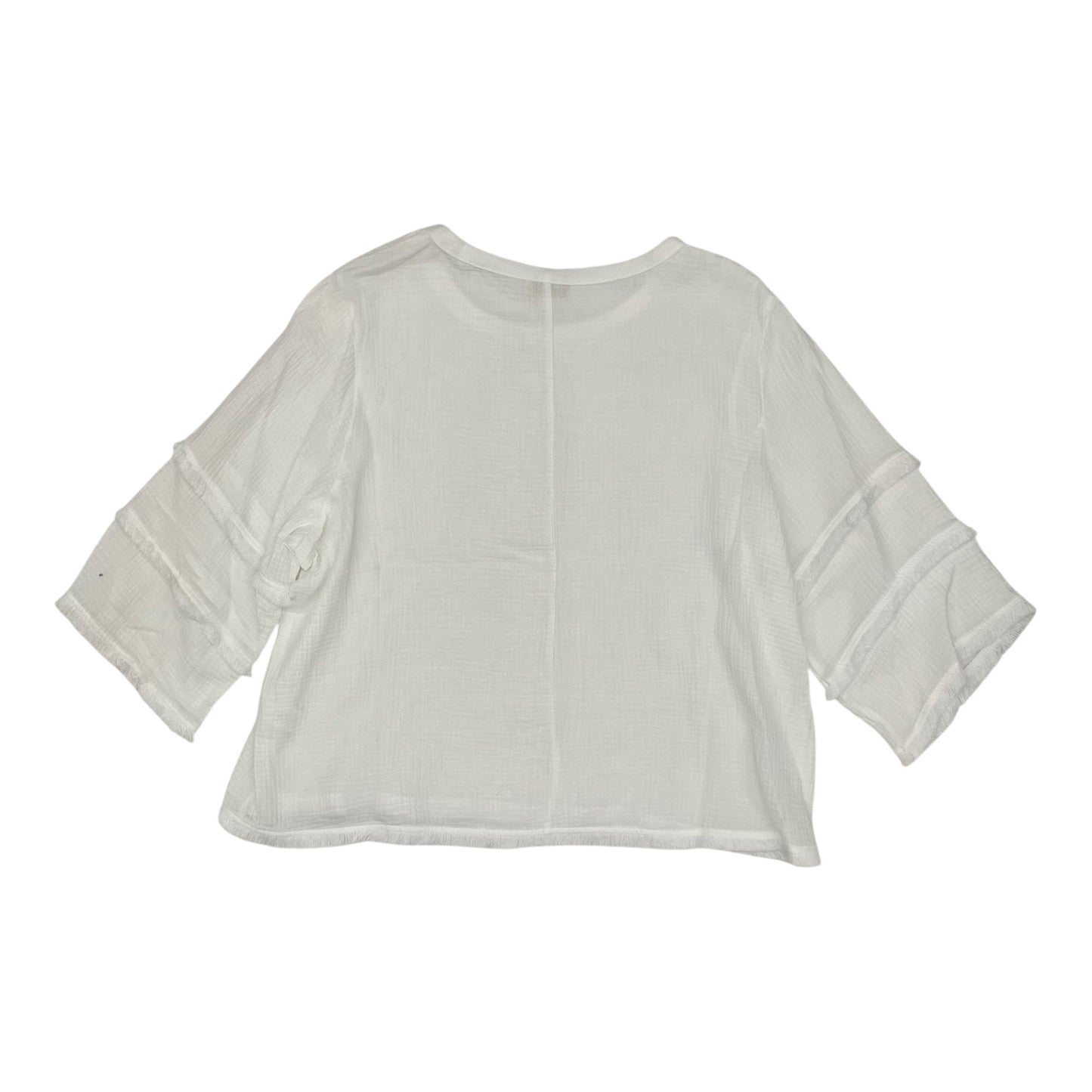 Blouse 3/4 Sleeve By Cynthia Rowley In White, Size:1X