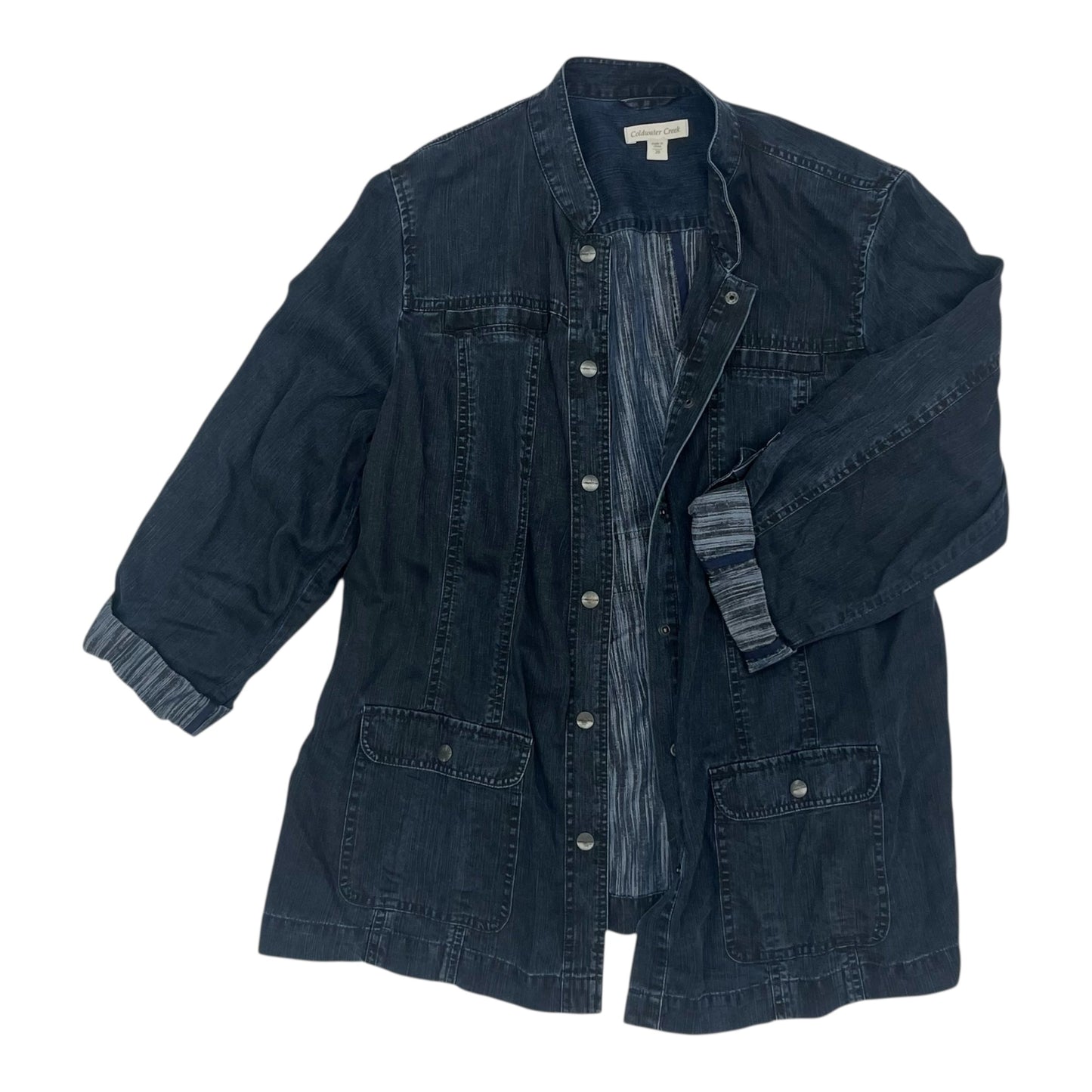 Jacket Shirt By Coldwater Creek In Blue, Size:2X
