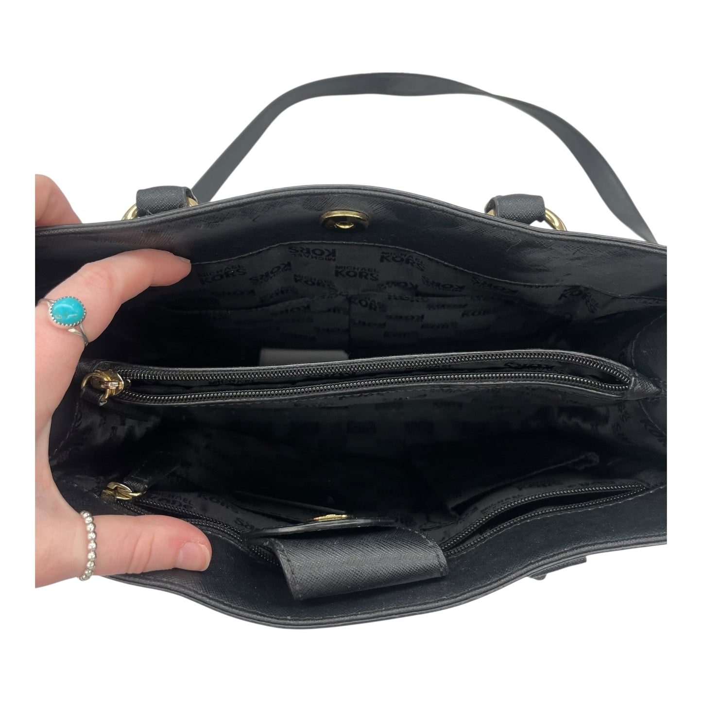 Handbag Designer By Michael Kors In Black, Size:Medium