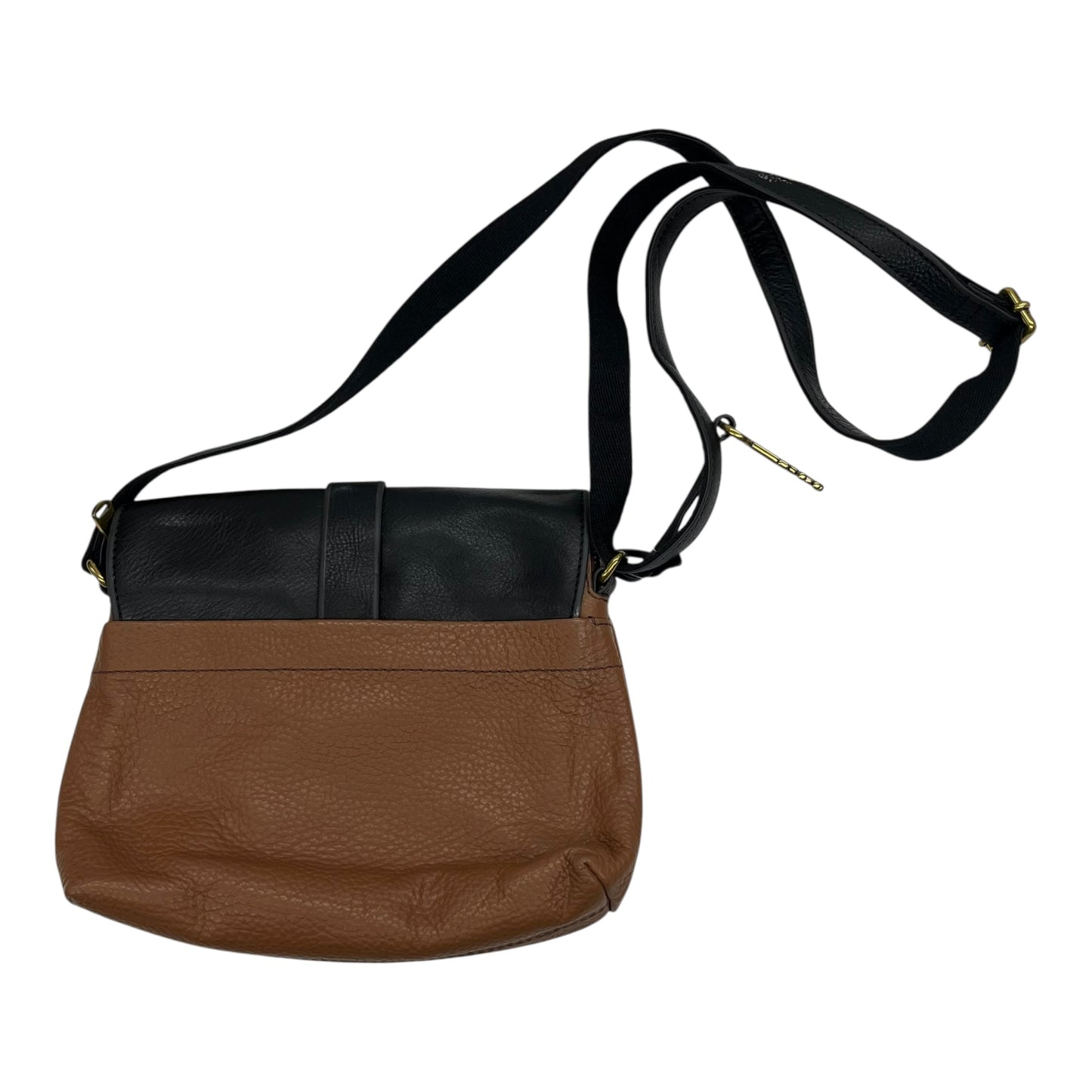 Crossbody Leather By Fossil In Brown & Grey, Size:Medium