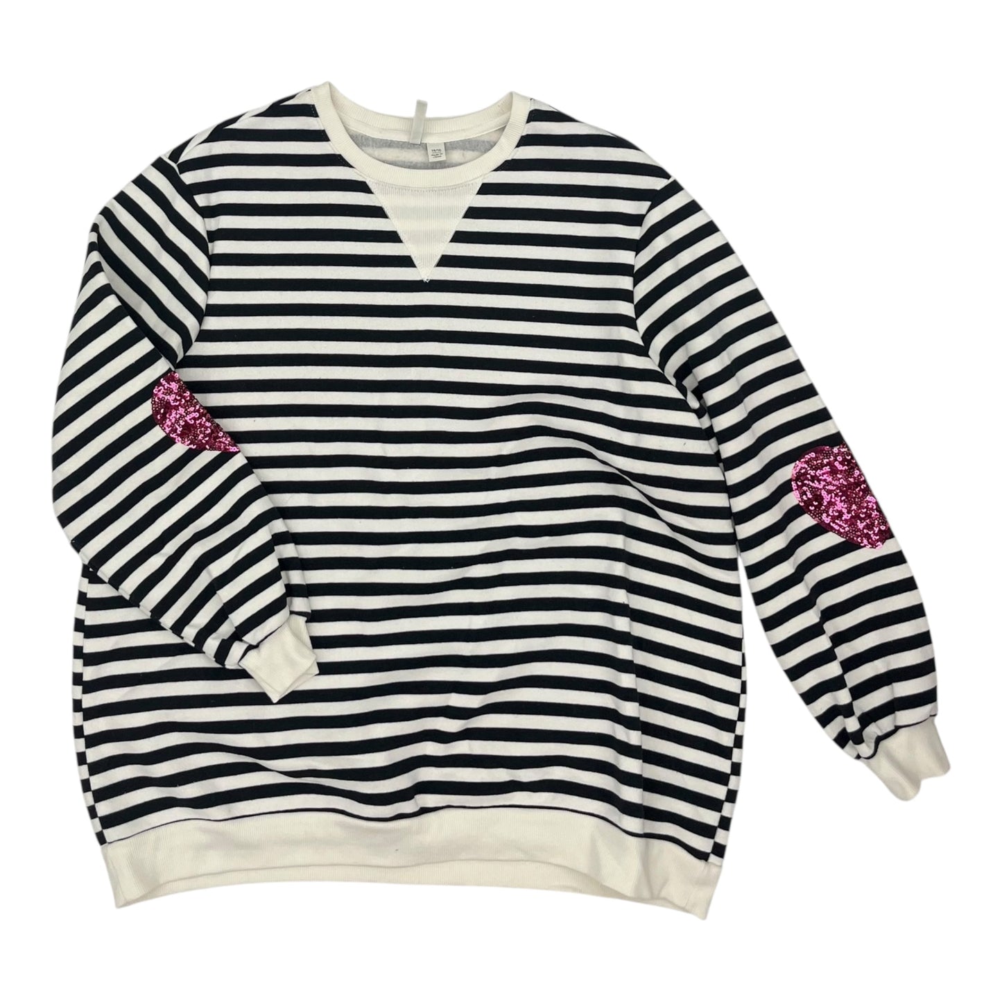 SWEATSHIRT CREWNECK by CATO in STRIPED PATTERN, Size:1X