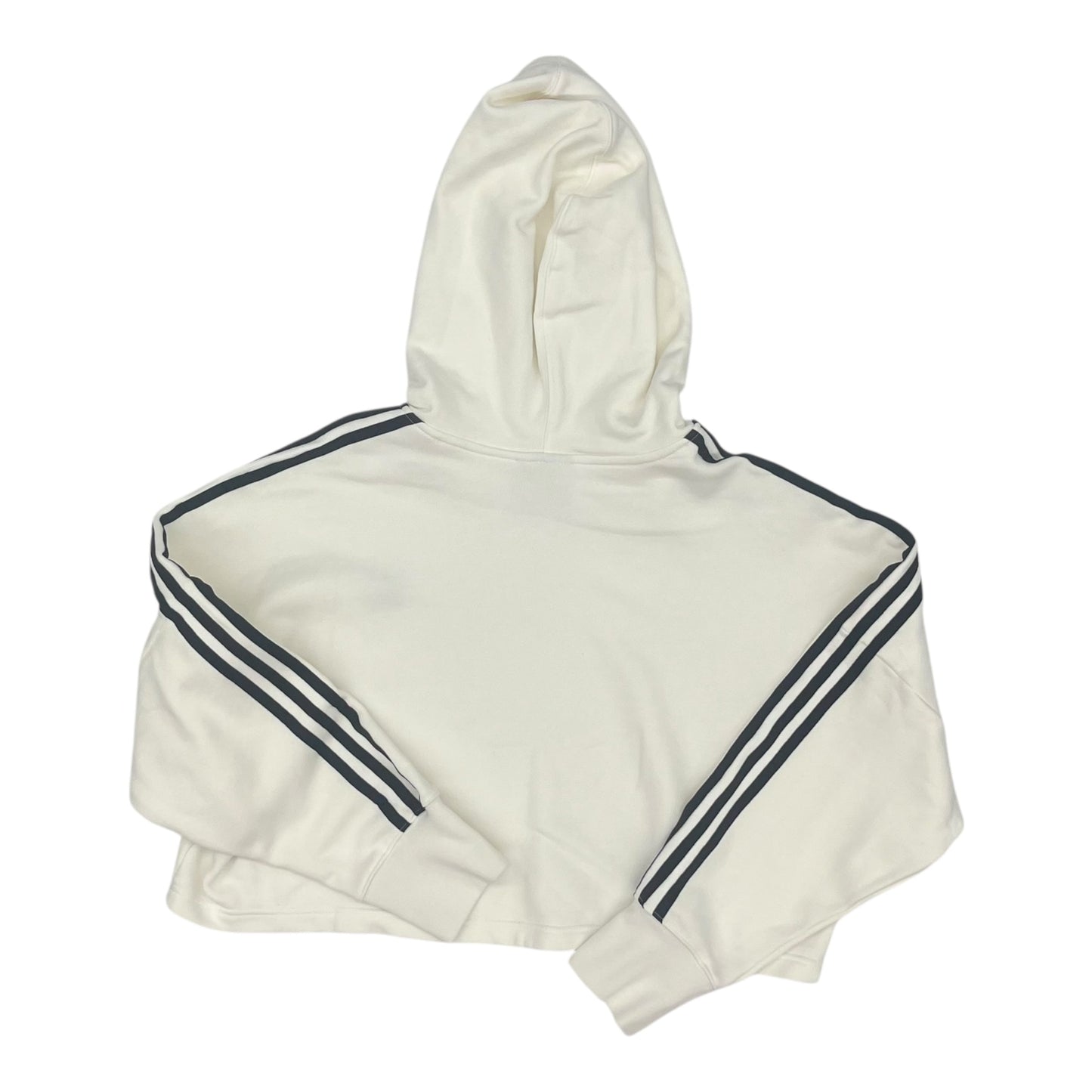 Athletic Sweatshirt Hoodie By Adidas In White, Size:M