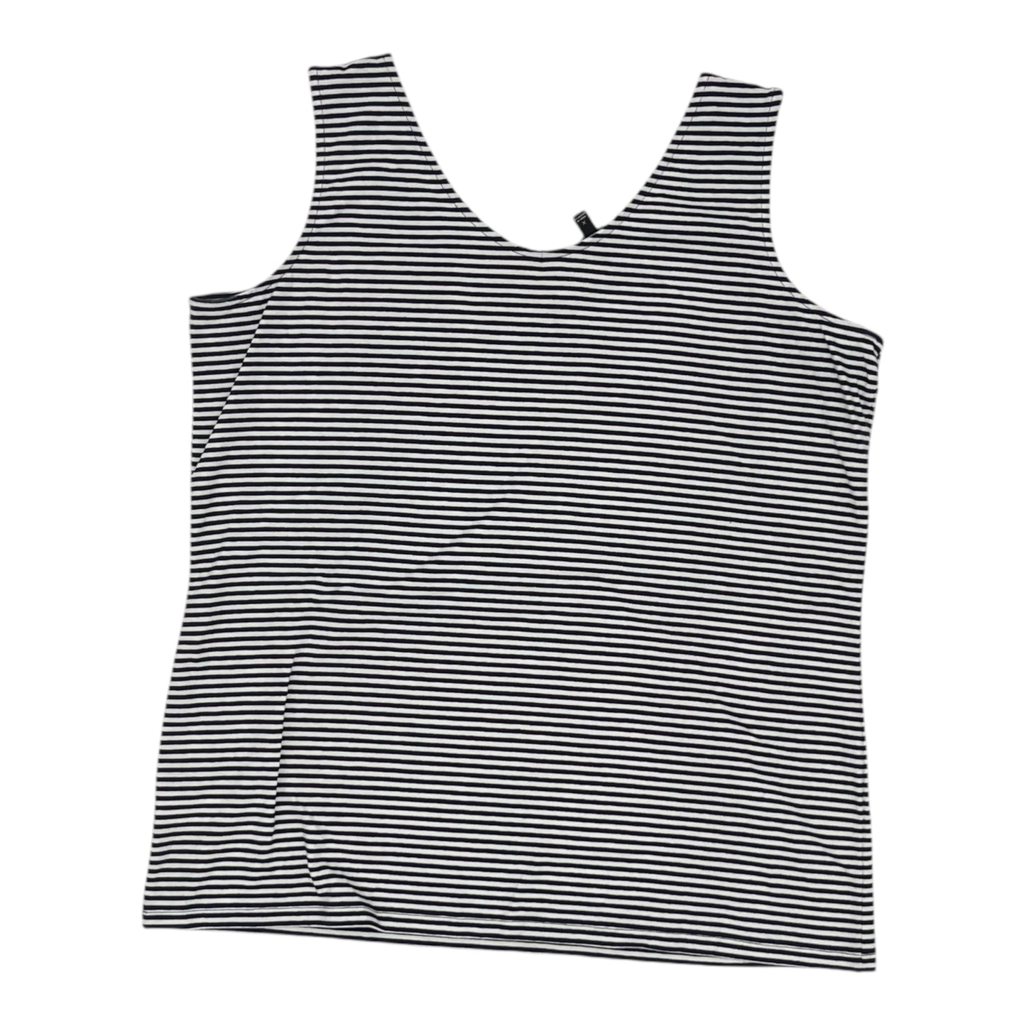 Top Sleeveless By Talbots In Blue & White, Size:Xl