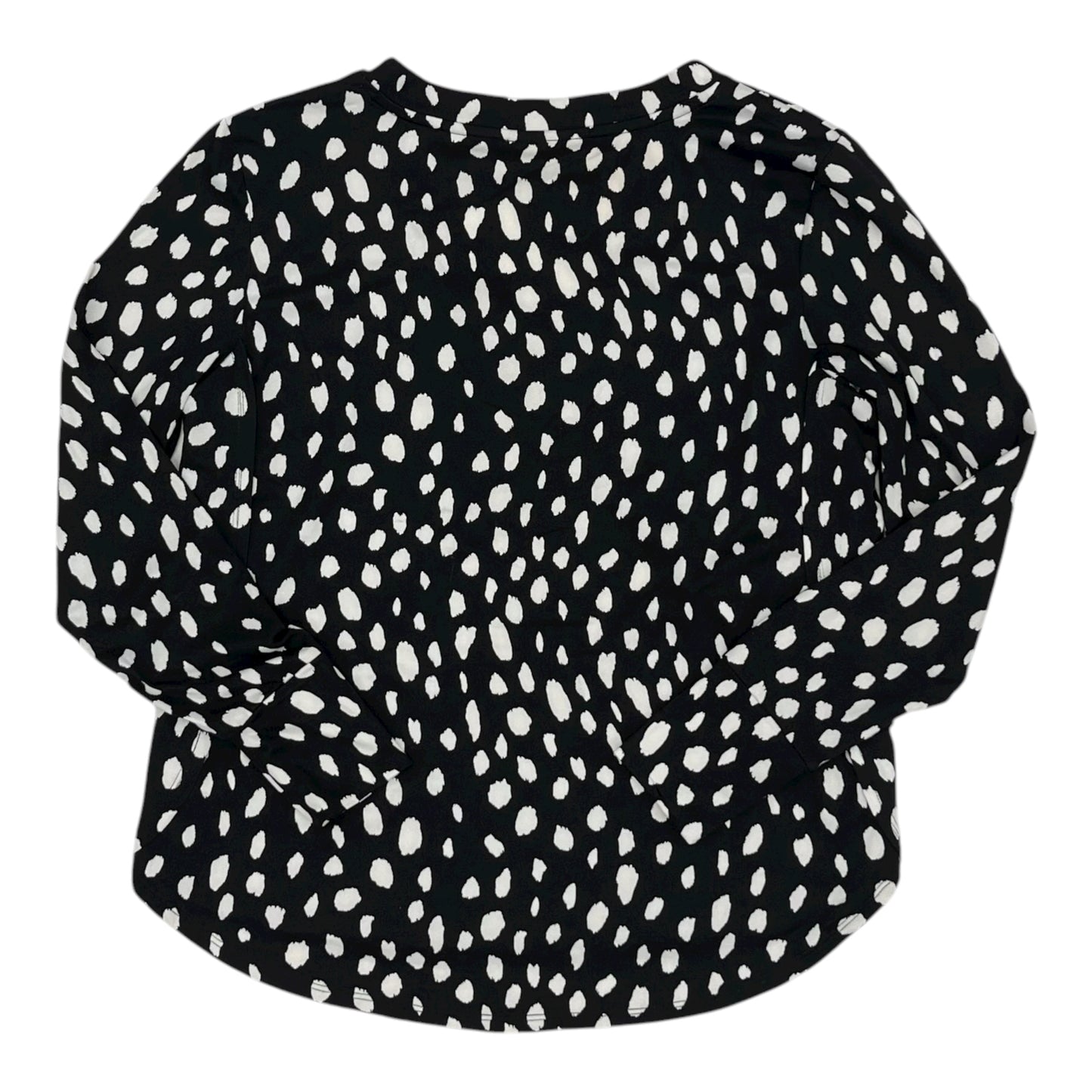 Top 3/4 Sleeve By Bobeau In Black & White, Size:Mp