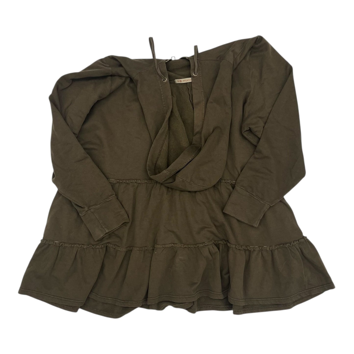 Sweatshirt Hoodie By Clothes Mentor In Green, Size:1X