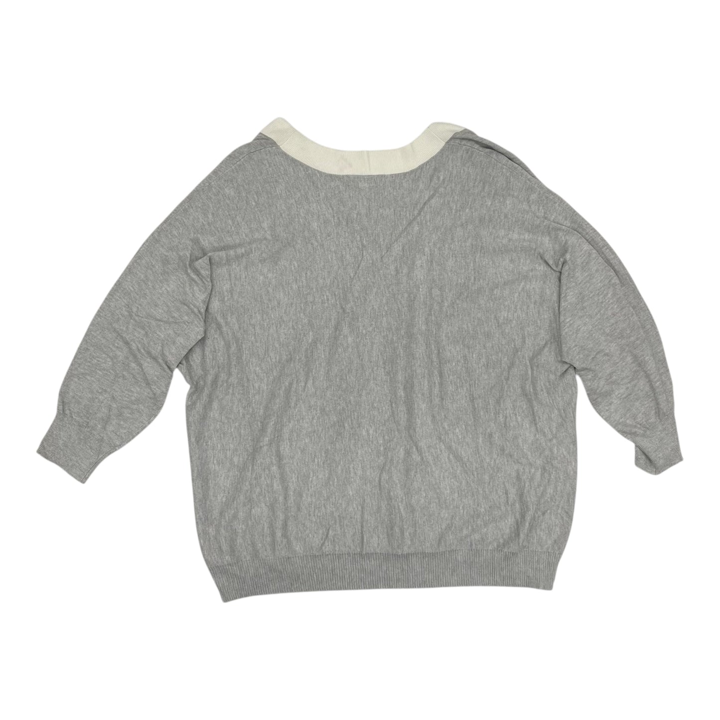 Sweater By Peyton Primrose In Cream & Grey, Size:1X