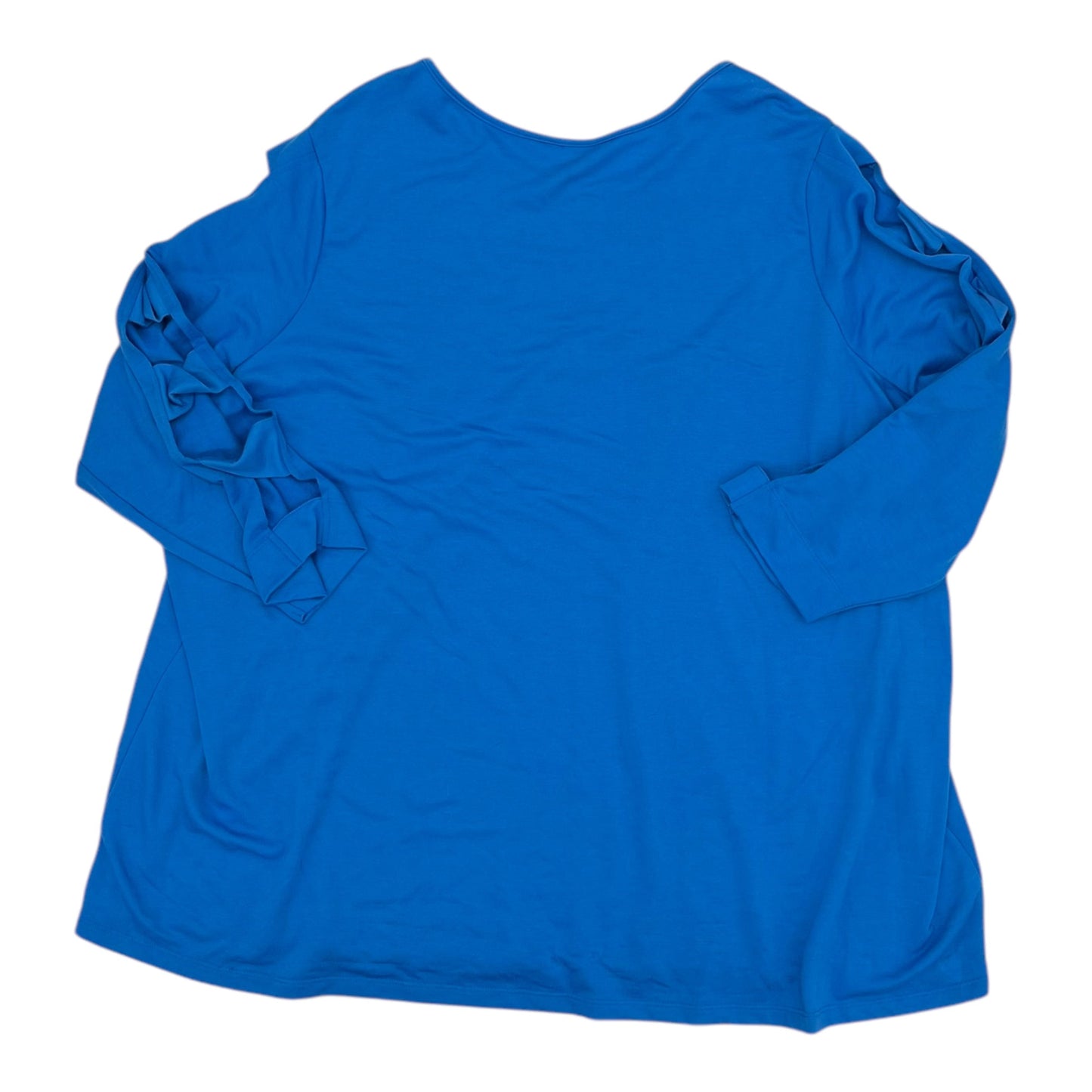 Top 3/4 Sleeve By Terra & Sky In Blue, Size:4X