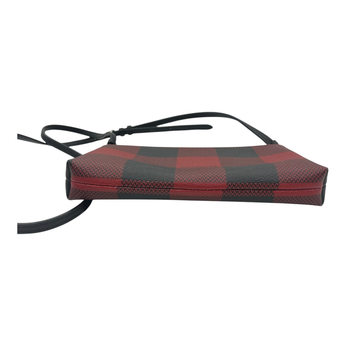 Crossbody Designer By Coach In Black & Red, Size:Small