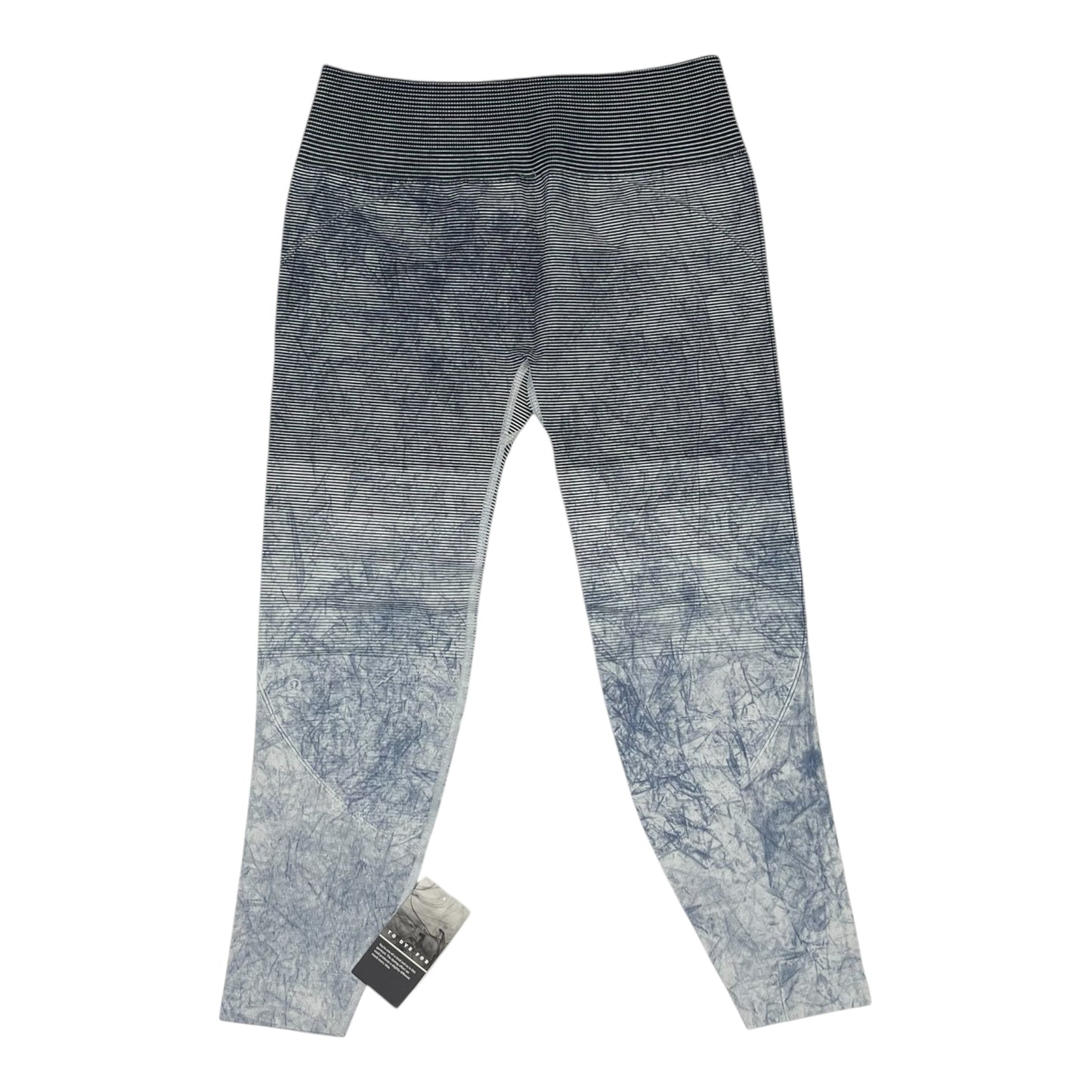 Athletic Leggings Capris By Lululemon In Blue & Cream, Size:L