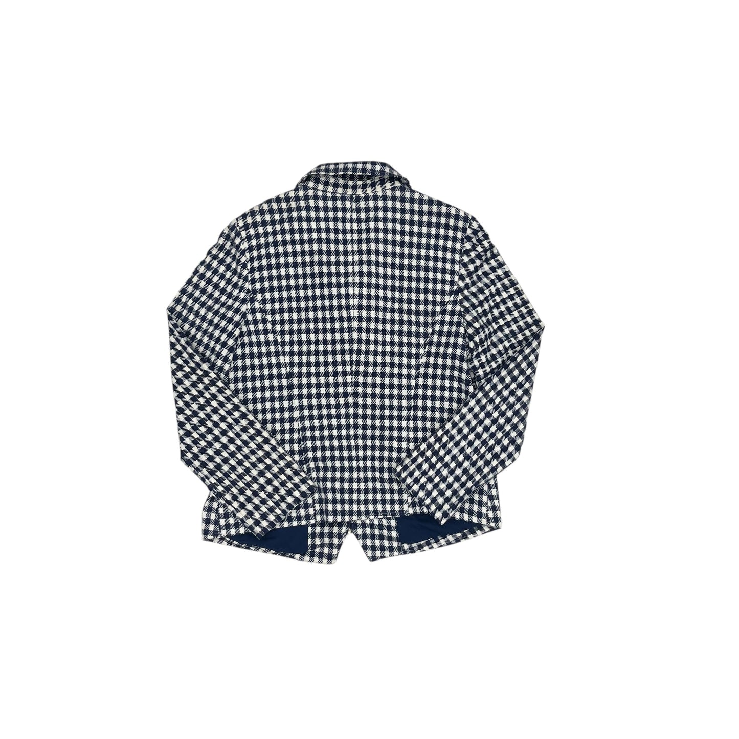 Jacket Moto By Chicos In Blue & White, Size:M