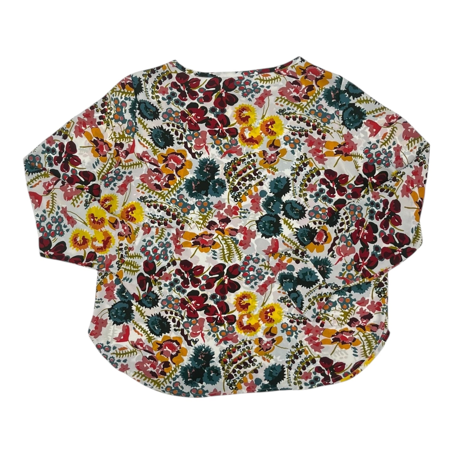 Blouse Ls By Loft In Floral Print, Size:Mp