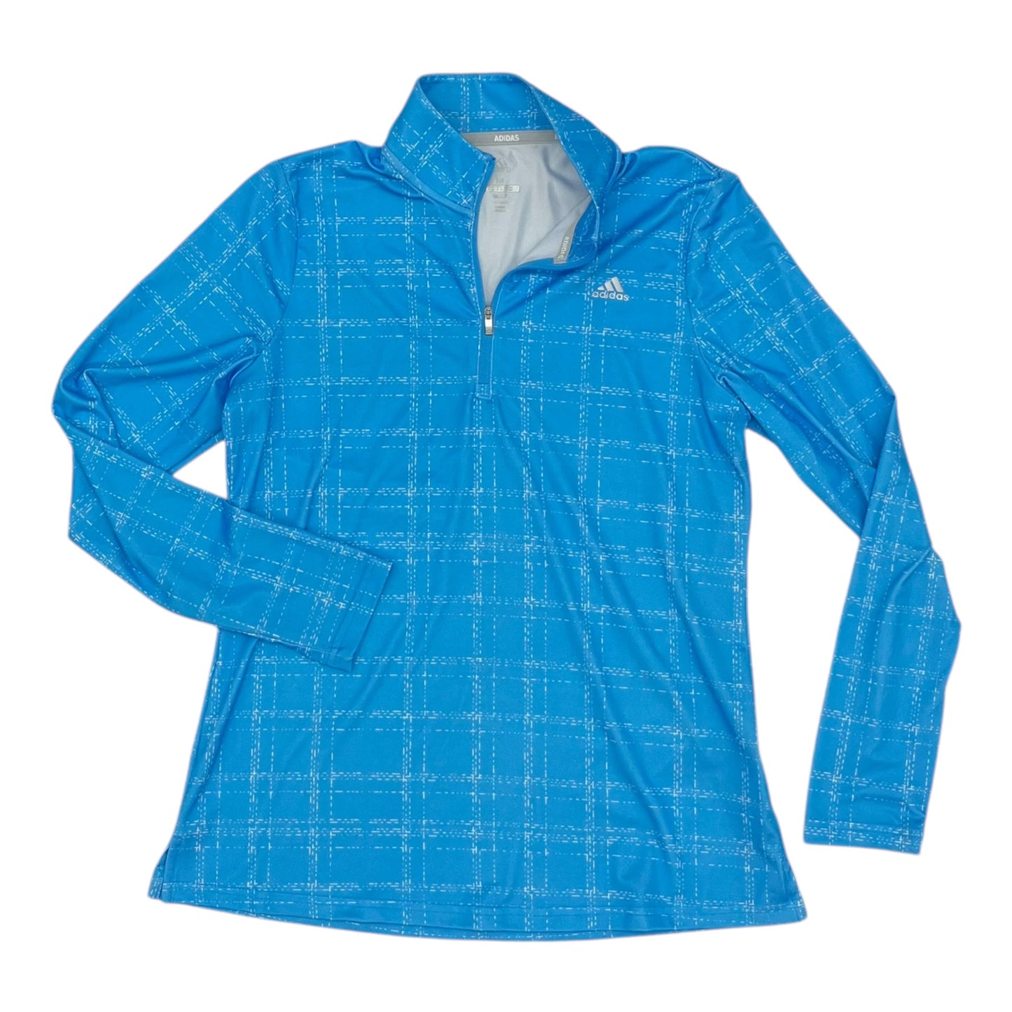 Athletic Top Ls Collar By Adidas In Blue, Size:M