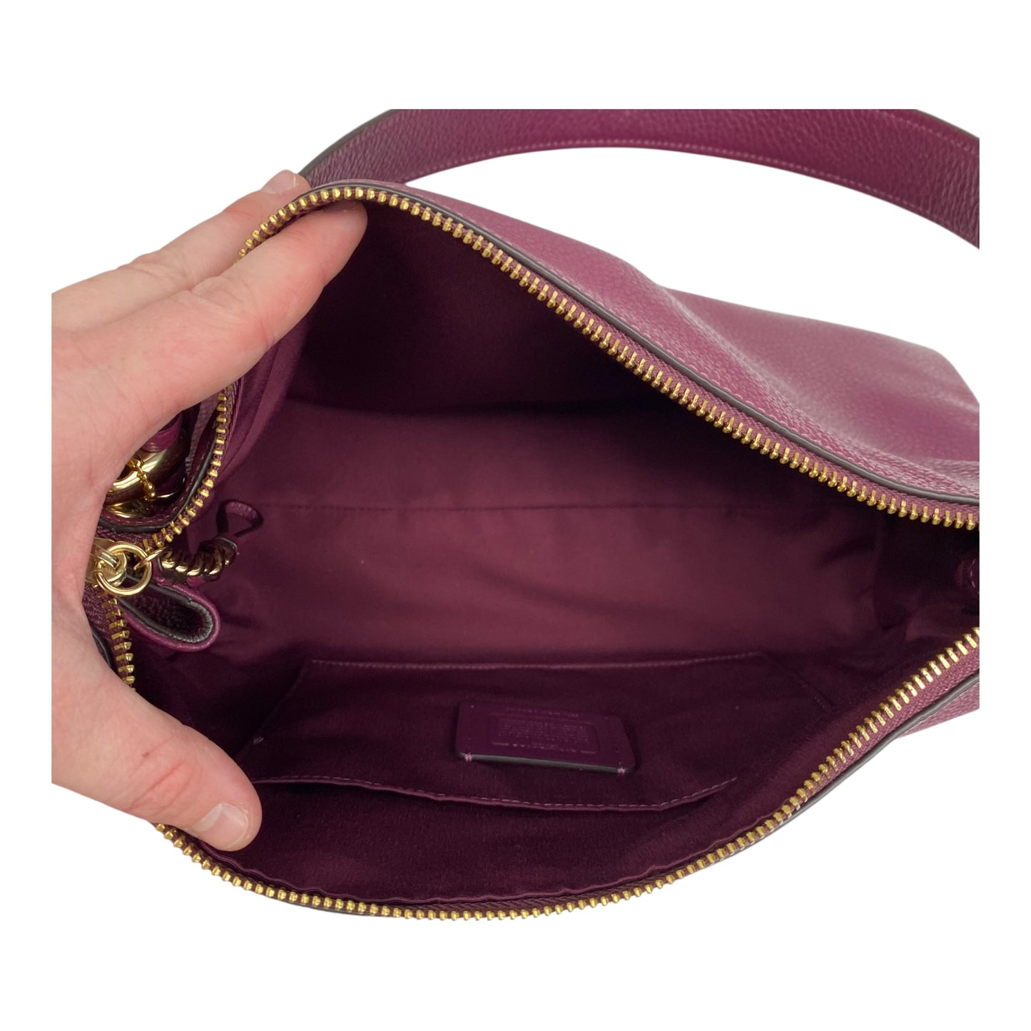 Handbag Designer By Coach In Purple, Size:Medium