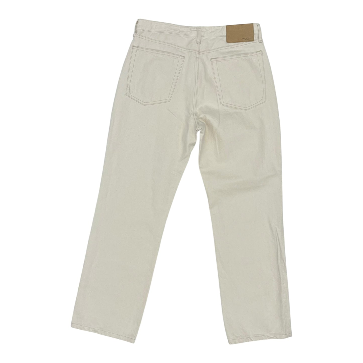 Jeans Straight By Rag And Bone In Cream Denim, Size:14