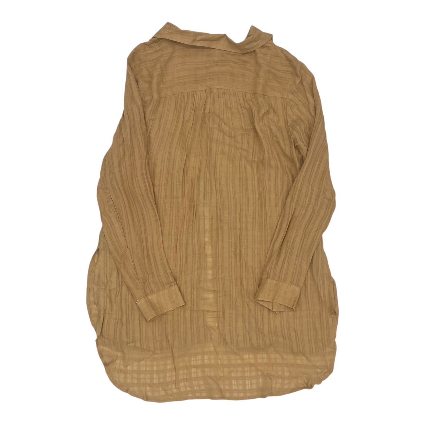 Blouse Ls By Cato In Tan, Size:L