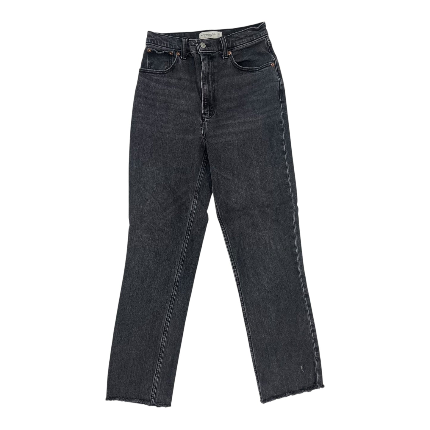 Jeans Straight By Abercrombie And Fitch In Black Denim, Size:2L