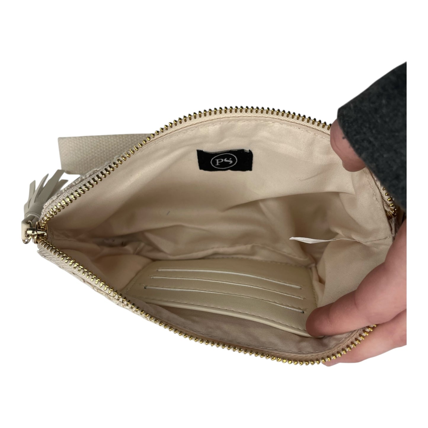 Makeup Bag By Clothes Mentor In Cream, Size:Medium
