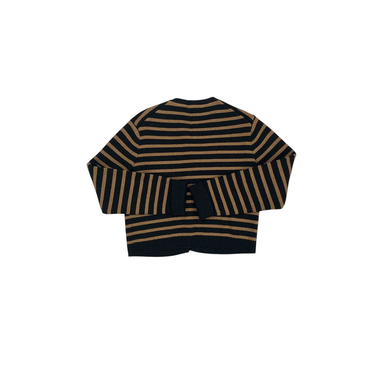 Sweater Cardigan By J. Crew In Black & Tan, Size:Xxs