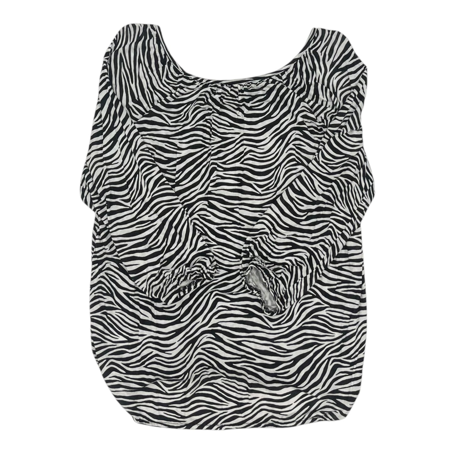 Top 3/4 Sleeve Designer By Michael Kors In Zebra Print, Size:Xl