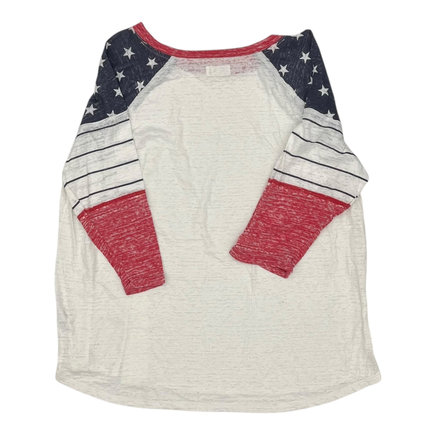 Top 3/4 Sleeve By Maurices In Blue & Red & White, Size:2X