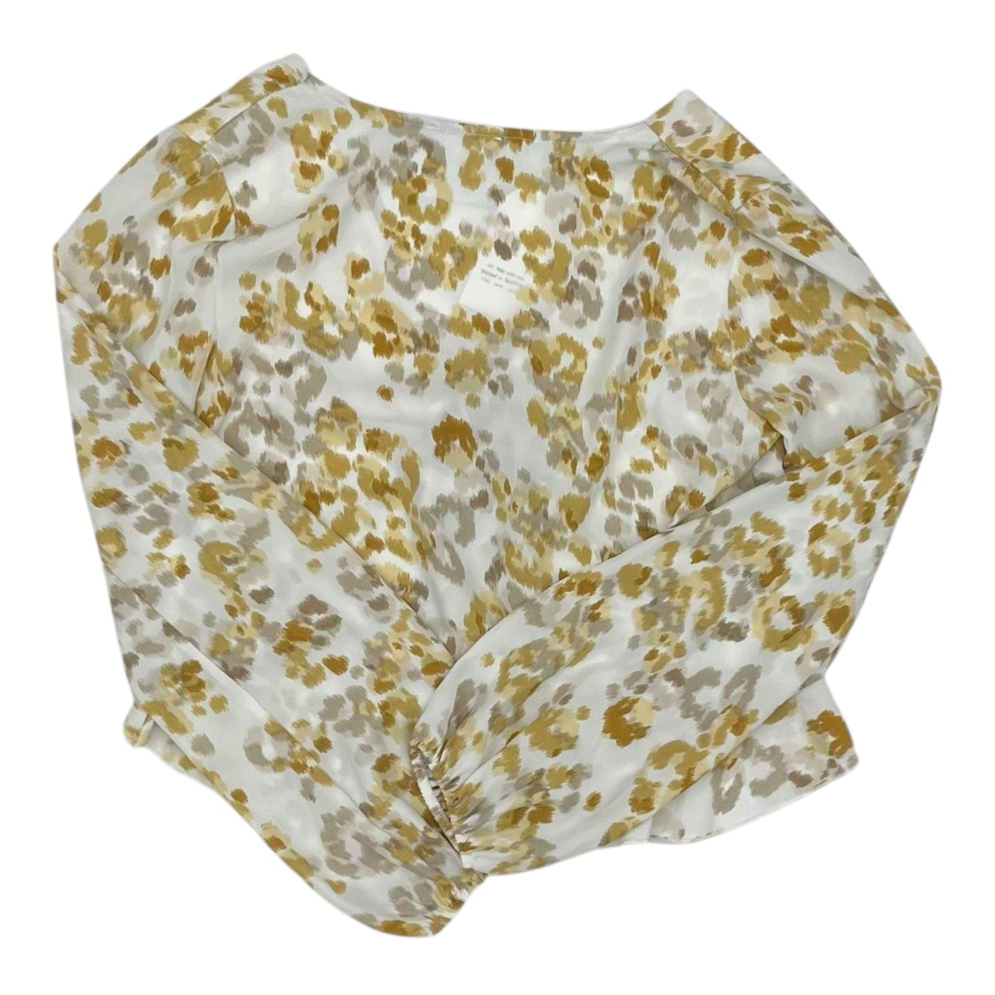 Blouse Ls By Clothes Mentor In Brown & Cream, Size:S