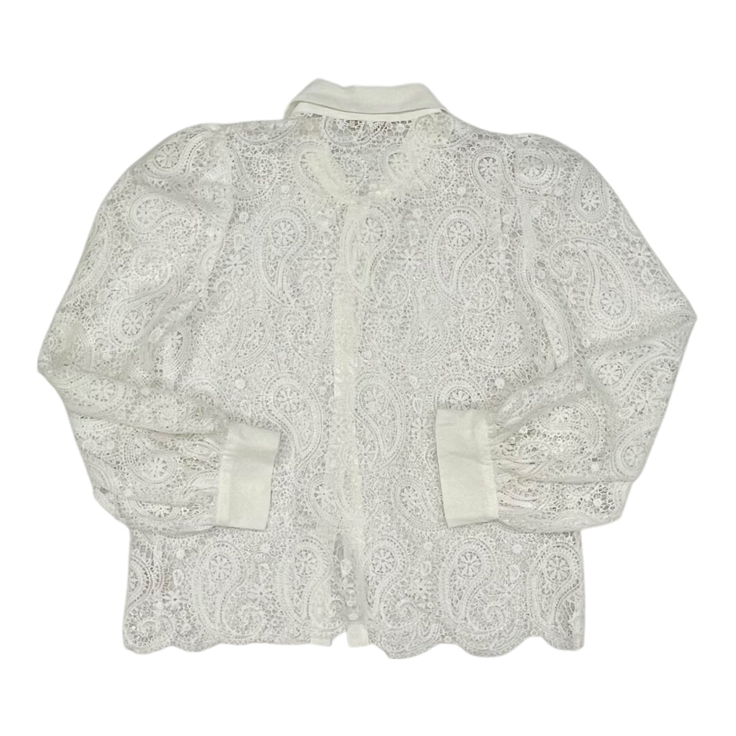 Blouse Ls By Flying Tomato In White, Size:Xl