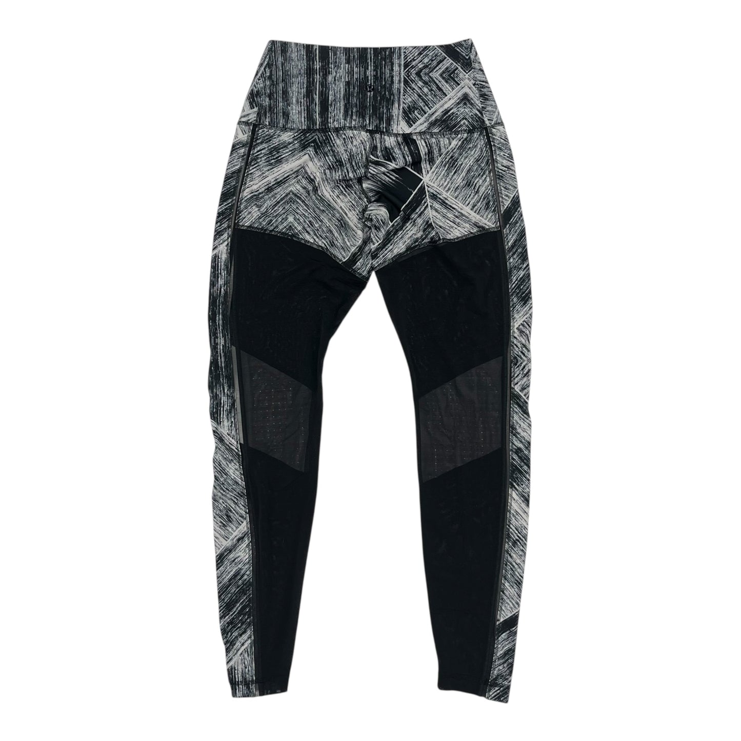 Athletic Leggings By Lululemon In Black & White, Size:M