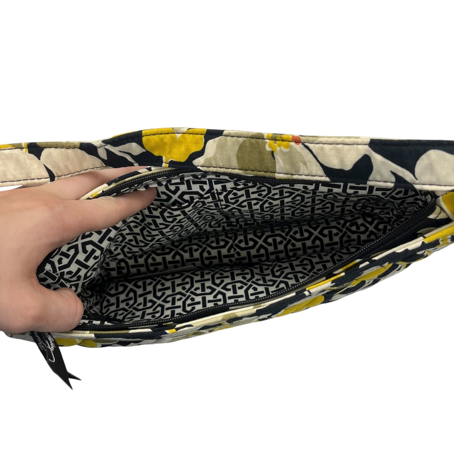 Handbag By Vera Bradley In Cream & Yellow, Size:Medium