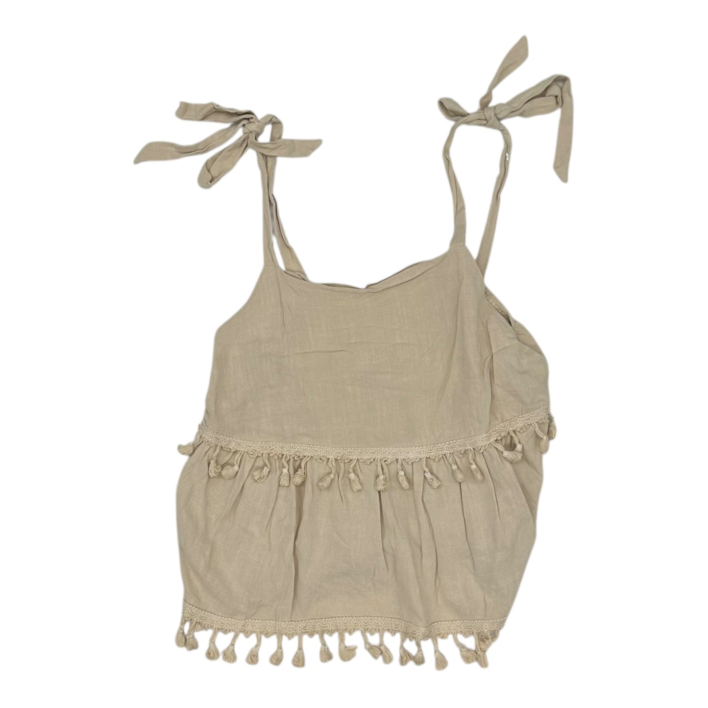 Top Sleeveless By Andree By Unit In Beige, Size:L