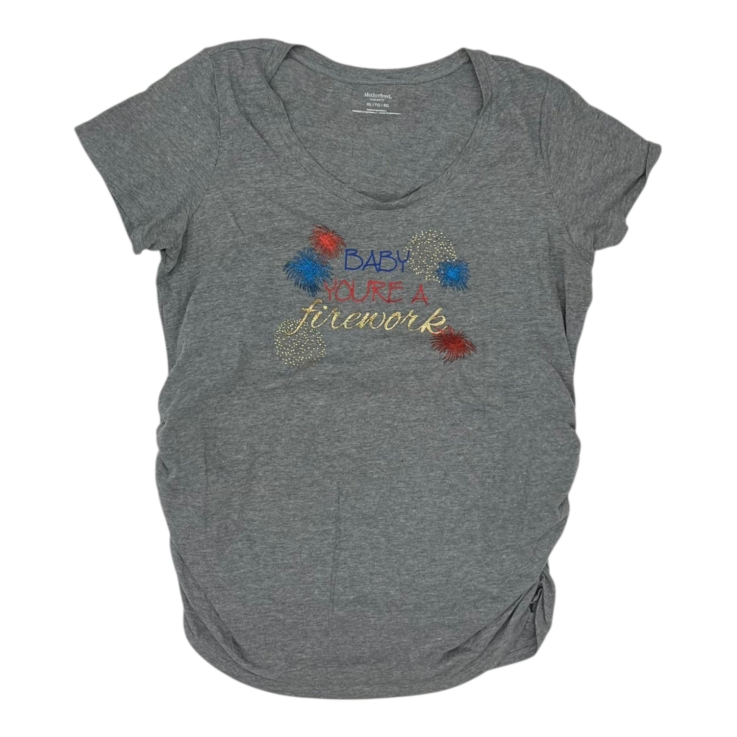 Mat Top Ss By Motherhood In Grey, Size:Xl