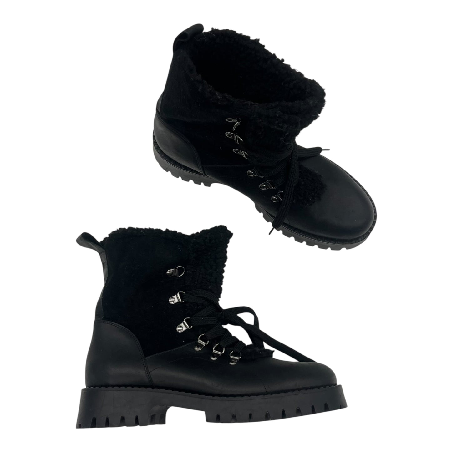 Boots Leather By Clothes Mentor In Black, Size:9