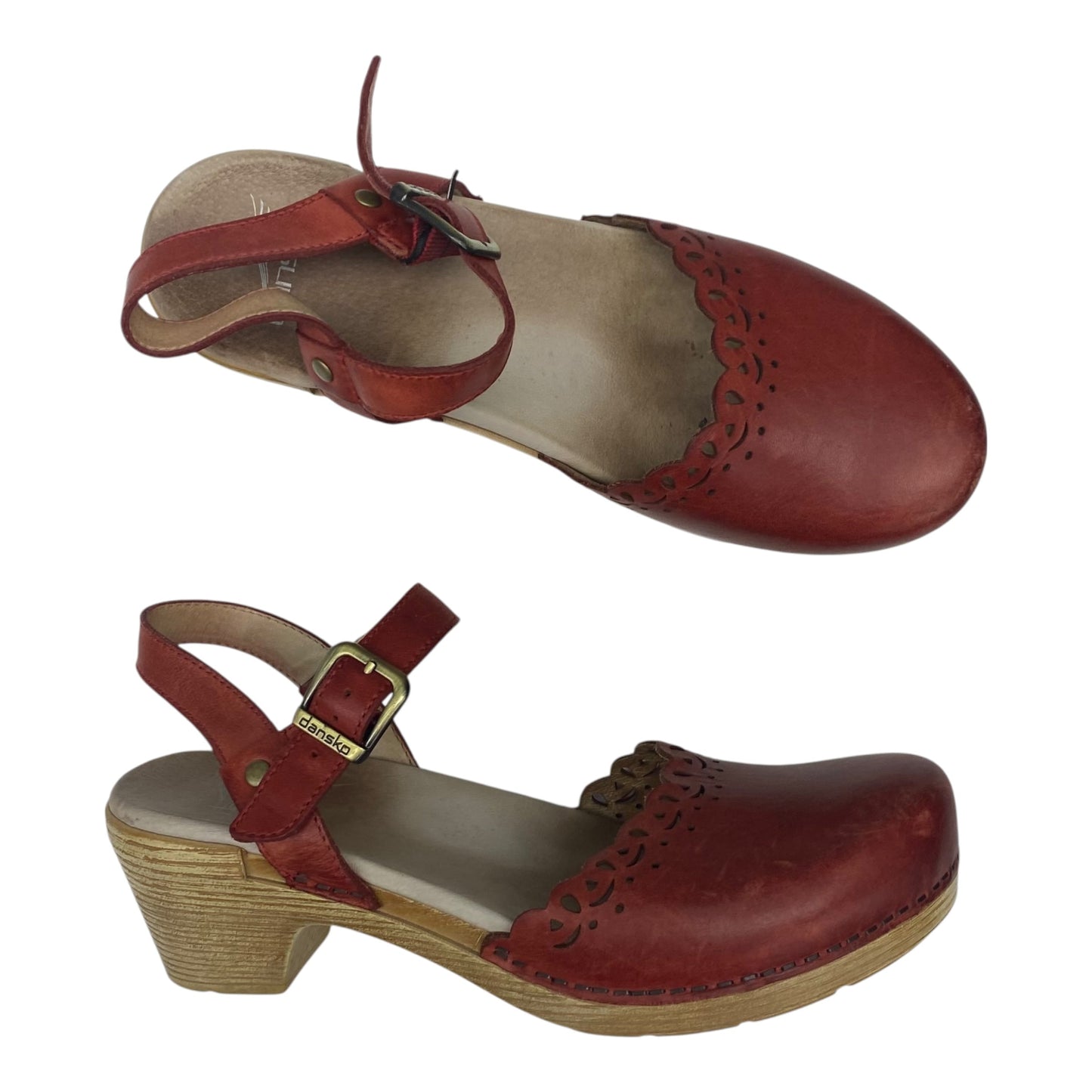 Shoes Heels Block By Dansko In Red, Size:9.5