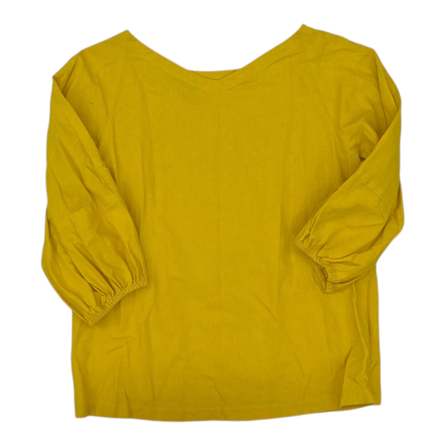 Top 3/4 Sleeve By Loft In Yellow, Size:Xs