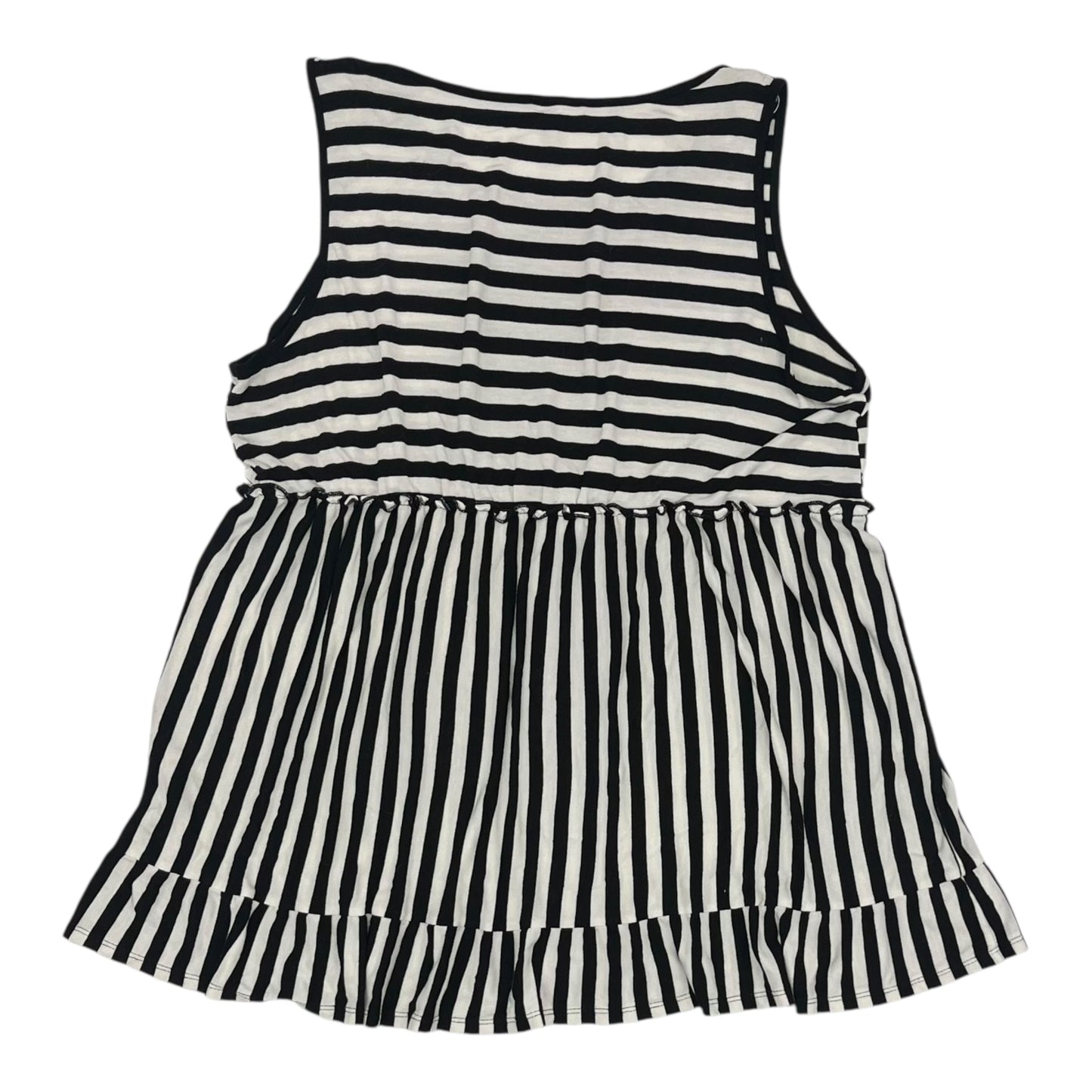 Top Sleeveless By Chicsoul In Black & White, Size:1X