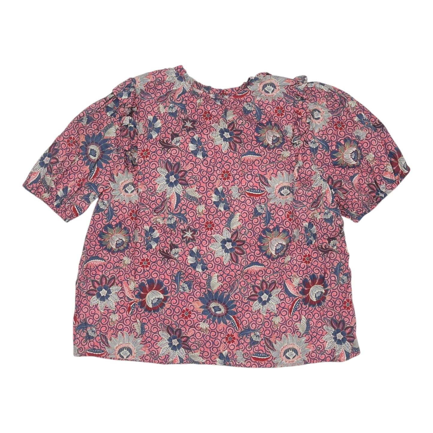 Blouse Ss By Loft In Floral Print, Size:Xl