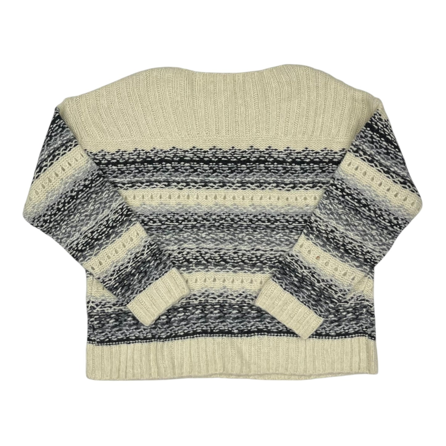 Sweater By Lucky Brand In Cream & Grey, Size:L