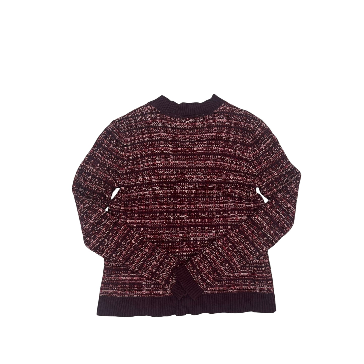 Sweater Cardigan By Ann Taylor In Pink & Purple, Size:M