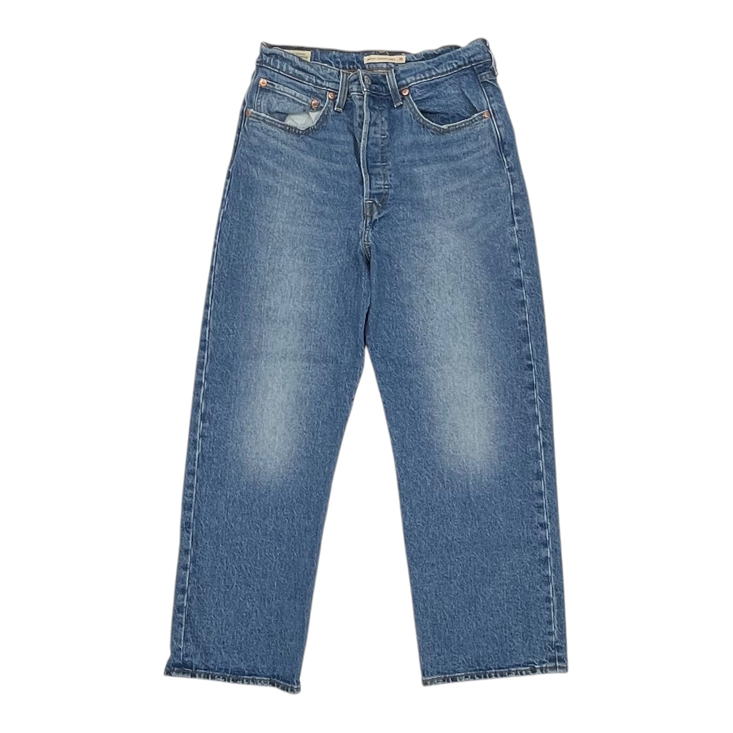 Jeans Straight By Levis In Blue Denim, Size:10