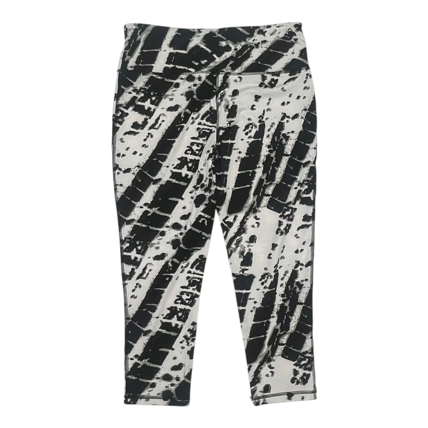 Athletic Leggings Capris By Abs In Black & White, Size:L