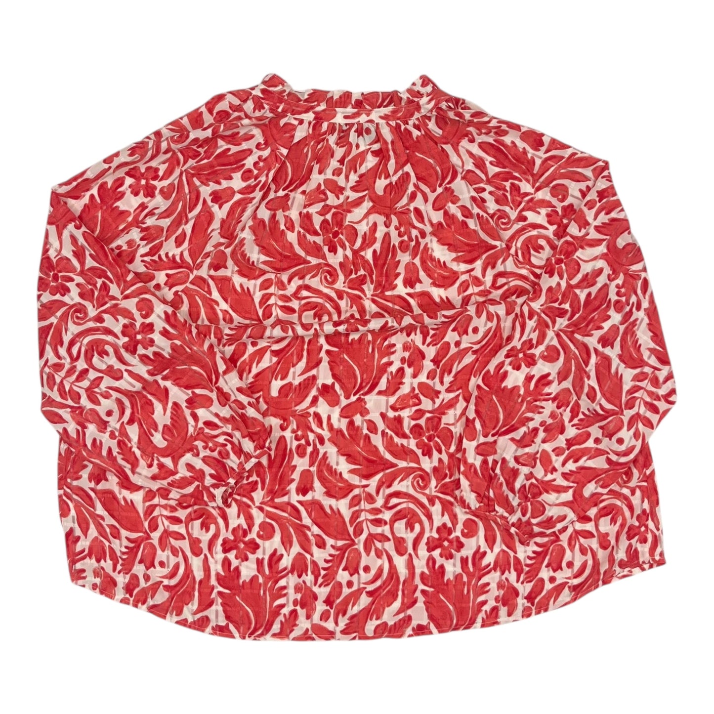 Blouse Ls By Lane Bryant In Orange & White, Size:3X