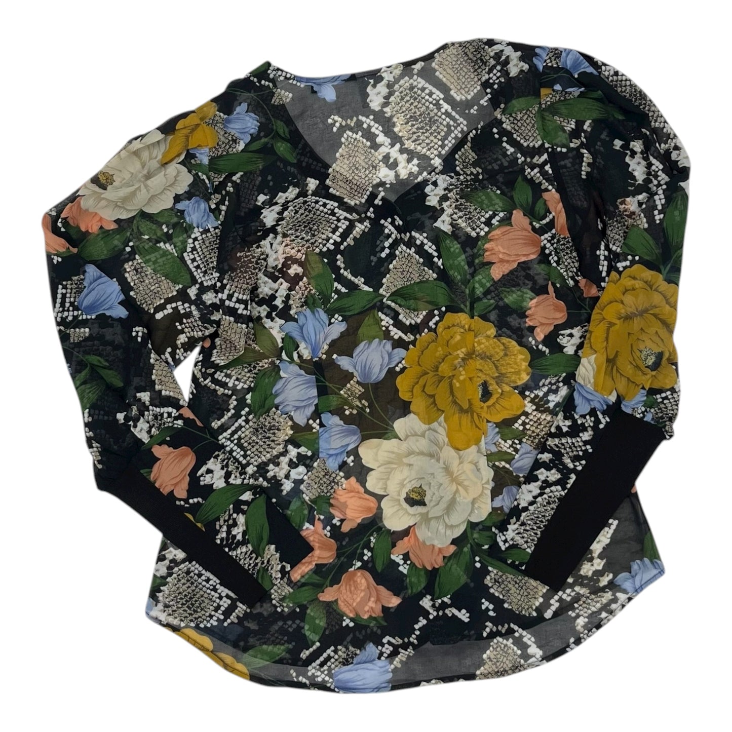 Blouse Ls By Cabi In Floral Print, Size:M