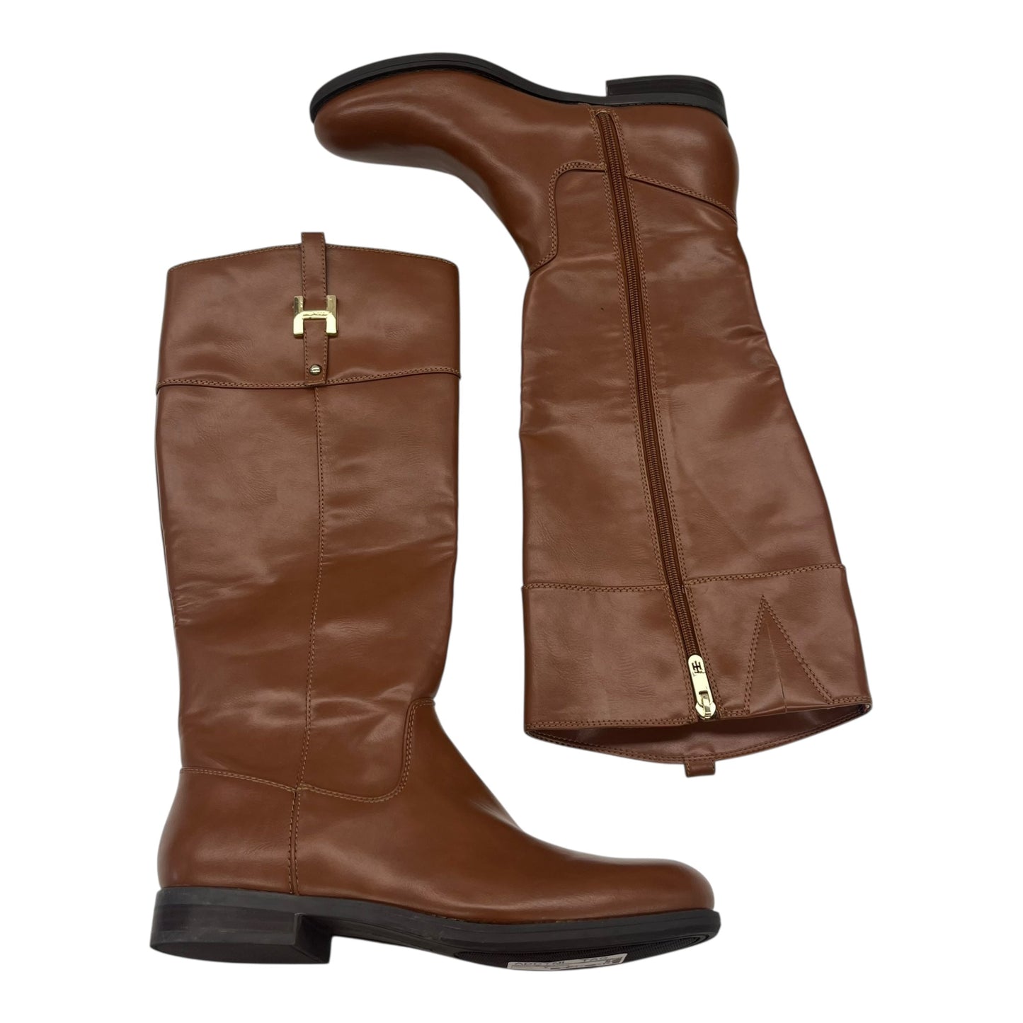 Boots Knee Flats By Tommy Hilfiger In Brown, Size:10