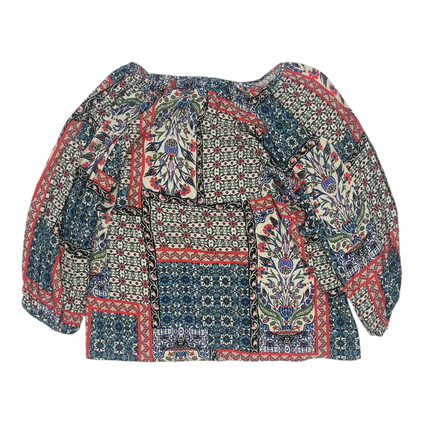Blouse 3/4 Sleeve By Jones And Co In Multi, Size:1X